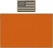 bvya Tactical Board Patch Organizer Holder Display with Loop Surface, Steel Ring for Morale Uniform Hook and Loop Emblems, 1 Flag Patch Included (Orange, Large: 43" x 27.5"/110 CM x 70 CM)