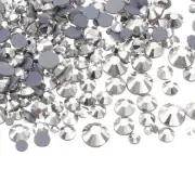 1450 Pcs Hotfix Rhinestones Crystal Glass Gems(SS6-SS30 Set,Silver)