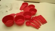 Tupperware Measuring Cups & Spoons Set -Chili Red-NIP