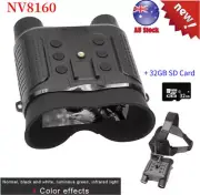 NV8160 Night Vision 8X Binoculars Infrared Digital Head Mount For Hunting +32GB