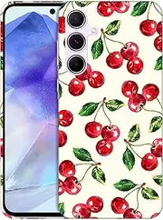 GlamCase for Samsung Galaxy A55 5G, Galaxy A55 Case - Cherry Watercolor Pattern Printed Slim & Sleek Cute Plastic Hard Snap on Protective Designer Back Phone Case/Cover for Samsung A55 5G