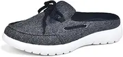 [Buyrew] Womens Walking Mules Sneakers Slip On Canvas House Slippers Comfortable Backless Indoor Outdoor Nursing Shoes with Anti-Skid Sole