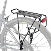 Universal Pannier Rack Bicycle Pannier Rack with Side Rails for Saddle Bags, Lightweight Aluminium Bicycle Rear Pannier Rack for 26-29 Inches, 27 kg Load Capacity