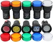 22mm Indicator Light 12V 24V 220V 380V LED Power Indicator Pilot Signal Light AD16-22DS Panel Mount Lamp Multicolor 20mA 4.7(12V Yellow)