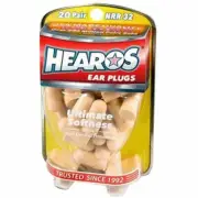 Hearos Ear Plugs Ultimate Softness Series Noise Cancelling 20 Count Pack of 3
