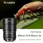7artisans 60mm F2.8 Macro 2X Full Frame Prime Lens for Canon Nikon Sony E Camera