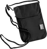 [Miraculife] Neck Pouch with RFID Protection, Anti-Theft Unisex Travel Purse, Chest Bag, Passport Bag for Travel, Soft Small Shoulder Bag, Neck Pouch for Passport, Credit Cards, Smartphone, Black, Anti-Theft