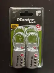Master Lock 30mm Combination TSA 4 pack Padlocks, Silver 4688QAU