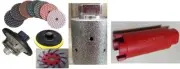 1 1/2" Diamond core bit sink hole drum 3/4" demi bullnose granite concrete pad