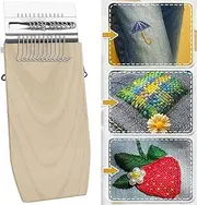 Small Weaving Kit with 14 Hooks Portable Mini Darning Speedweve Type Weave Tool Beginners Quickly Mending Machine DIY Weaving Repair Tool for Jeans and Clothes Y6S