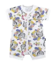 New BONDS ELEPHANT WHITE ROMPER WONDERSUIT SIZE 000