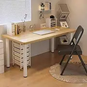Home Office Desk, Computer Desk, Wood Dormitory Study Desk, Writing Desk, Bedroom Desk A93 (D Wood + White, 80X40X75CM)