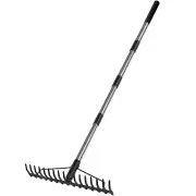5.4FT Bow Rake Heavy Duty Garden Rake with Stainless Steel Handle 17 Steel Ti...