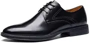 ZJSCNBE Brock Leather Shoes Men's Korean Style Business Dress Bridegroom Wedding Shoes British Casual Leather Shoes Men's Leather Breathable(Black[Simple],41)