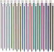 Single Point Stainless Steel Knitting Needles Set 28pcs 14 pairs, Colored Straight Single Pointed 14 Sizes from 2.0mm to 10.0mm, 13.8inch 35cm Long Length for DIY Craft Tools for Sweaters Shawl Gloves