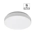 ETI LIGHTING 7 in. Low Profile White Round LED Flush Mount Ceiling Light Fixture