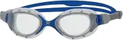 Zoggs Predator Flex Adult Swimming Goggles, Anti-Fog, UV Protection, CLT Curved Lens Technology, 3D Flex Points, Split Yoke Strap, Face-Fit Testing, Smoked, Mirrored, Regular/Small, Unisex