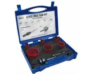 CABAC Holesaw Kit 20-64mm Arbors and Adaptors Included Plastic Case Blue