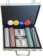 Texas Holdem Poker Set, Poker Set, Poker Chips Set, Professional Poker Chips Set, Poker Chips with Aluminum Case, Professional Poker Chips,Poker Chips Set for Texas Hold'em Blackjack Card Club