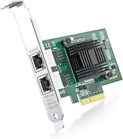 ipolex 1.25G Gigabit Ethernet Converged Network Adapter (NIC) with Intel I350AM2 Controller - Compatible for Intel I350-T2, Dual Copper RJ45 Ports, PCI-E 2.1 X4