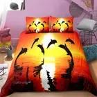 Linen Single/Double/Queen/King Bed Quilt/Doona/Duvet Cover Set Dolphin Sun
