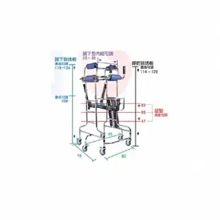 【海夫健康生活館】恆伸機械式輪椅 未滅菌 鐵製電鍍帶輪 復健助步器 助行椅 螃蟹車 符合補助款(ER-3106-1)