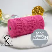 3MM macrame Braided cord, MUSK, 100m, 100% Cotton Rope Yarn Craft Supplies