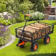 Garden Dump Cart Heavy-duty Metal Yard Carts and Wagons 400 lbs Loading