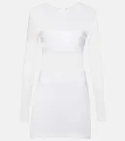 [Norma Kamali] Norma Kamali Dash Dash semi-sheer mesh minidress AU 8 white