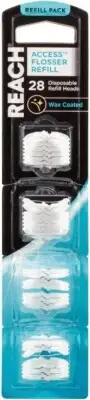 2 x 28pk Reach Access Flosser Refill Pack Wax Coated Refills Disposable Heads