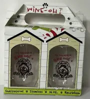Wine-Oh! Labradoodle 16-Ounce Plastic Shatterproof Set of 2 Wine Glasses
