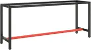 Work Bench Frame Matte Black and Matte Red 190x50x79 cm Metal,Table Legs 12.5KG-151453