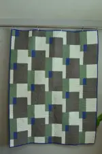 new hand made quilts machine quilted Green Gray White Sparkling Cotton 64”x49”