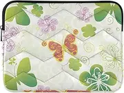 Laptop Sleeve Case 13-14 Inch Cool Sleeve for Laptop St Green Boho Butterfly Computer Briefcase with Zipper for Men Women