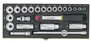 24 PCS COMPACT SOCKET SET WITH 3/8" RATCHET CrV STEEL PROXXON 23110