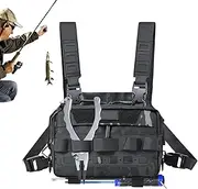 Qkbuza Running Chest Pack | Outdoor Chest Bag | Jogging Carrier Tackle Storage Lightweight Vest for Workouts Cycling Hiking Hunting Camping Outdoor Activities