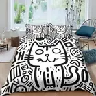 2/3pcs Bedding Set Black and White Cat Printed Comforter Cover Set Cartoon 18
