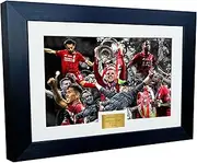 2019 Champions League Celebration 12x8 A4 Signed Liverpool Henderson-Klopp-Salah-Mane-Firmino-Origi Autographed Photo Photograph Picture Frame Soccer Gift