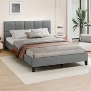 ALFORDSON Bed Frame King Size Mattress Platform Fabric Grey