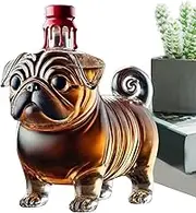Liquor Bottles | Pug Whiskey Decanter | Transparent Wine Dispenser Liquor Supplies for Brandy Vodka Beer Beverages Drinks
