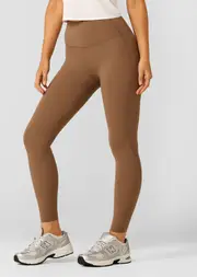 [Lorna Jane] Supreme Comfort No Chafe Aloe Pocket Full Length Leggings in Brown, Size - Small S Dark Cedar