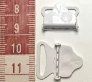 6pcs 12mm White metal Triangle Braces Adjustable Slider buckle W Teeth Suspender