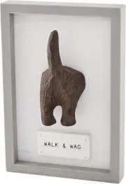 Mud Pie Dog Tail Hook, Walk & Wag, 8" x 5 1/2"