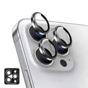 ZUSLAB Apple iPhone 16 Pro Camera Lens Protector, 9H Tempered Glass Camera Cover Screen Protector Metal Individual Ring (2024) - Midnight Black