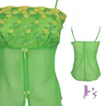【K'S凱恩絲】性感小女人綠蝴蝶蕾絲花瓣睡衣-青草綠