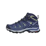 SALOMON X ULTRA 3 GTX 女 中筒登山鞋 WIDE 藍/綠