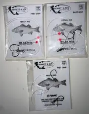 3 Pack Perch /Pan Fish Rig Sharp Strong Mustad Hook Inline Circle 1/0