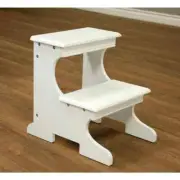 Homecraft Furniture Step Stool Ladder 200 lb. Load Capacity Wood 2-Steps White