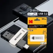 KODAK USB3.2 Type C Flash Drive 256GB 128GB 32GB Pendrive High Speed Dual Memory