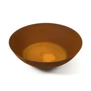 Round 50cm Fire Pit/Wok Planter/Plant Container Storage Home Outdoor Decor Rust